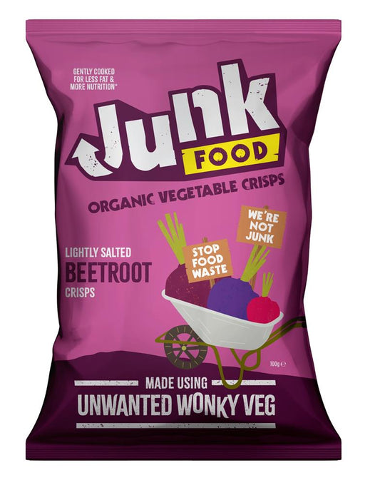 Junk Organic_Junk Food Organic Beetroot Crisps 100g-pack of 12