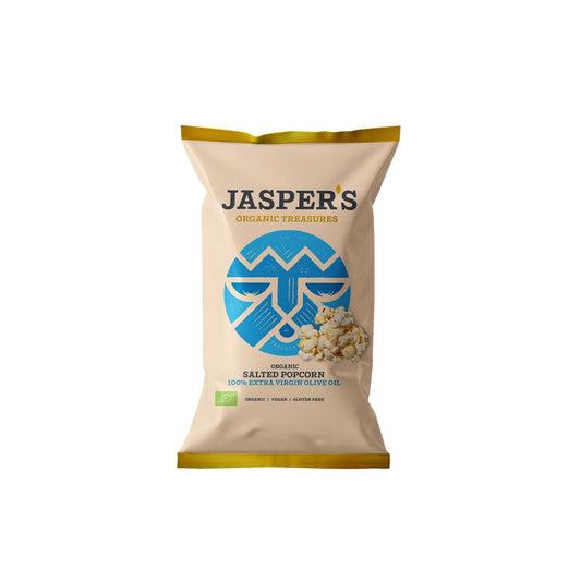 Jaspers Organic Treasures_Jasper's Organic Sea Salt Popcorn 100% Extra Virgin Olive Oil 50g-pack of 4
