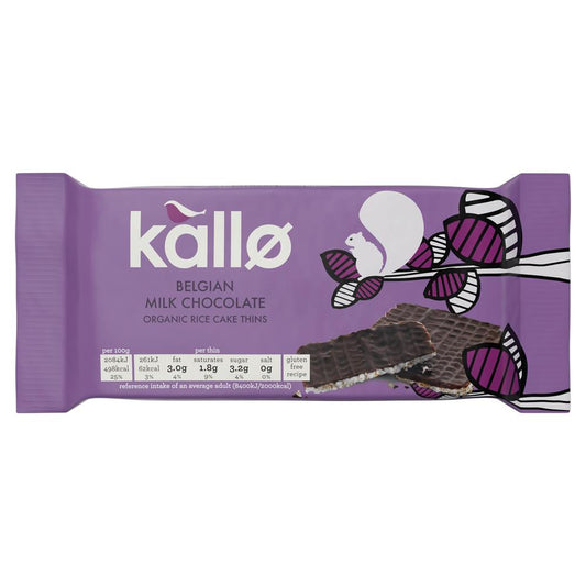 Kallo_Organic Belgian Milk Chocolate Rice Cake Thins 75g