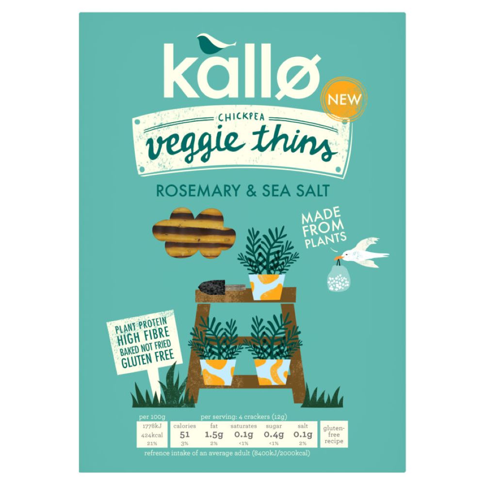 Kallo_Rosemary and Sea Salt Veggie Thins 100g