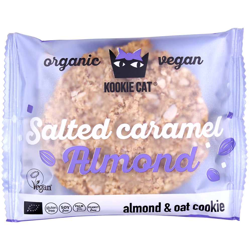 Kookie Cat_Salted Caramel Almond Organic 50g - Gluten Free Vegan-pack of 12