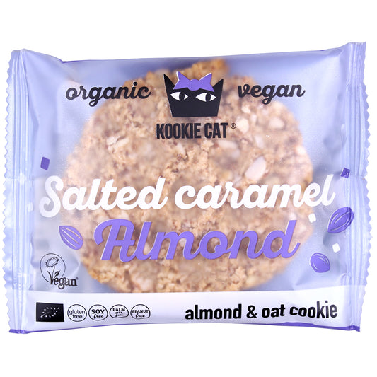 Kookie Cat_Salted Caramel Almond Organic 50g - Gluten Free Vegan-pack of 12