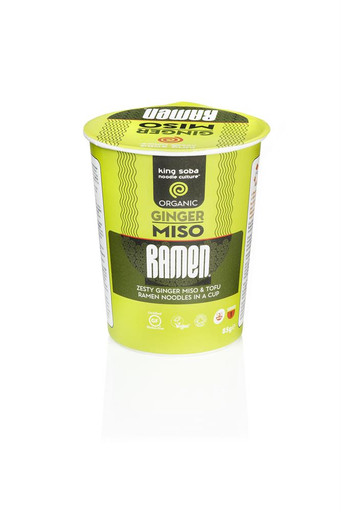King Soba_Organic Ginger Miso Ramen Noodle Cup 85g-pack of 2