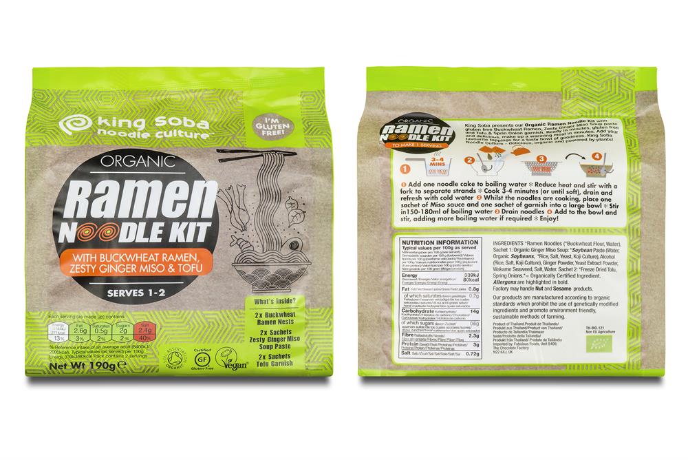 King Soba_Organic Buckwheat Ramen Noodle Kit Zesty Ginger Miso & Tofu 190g