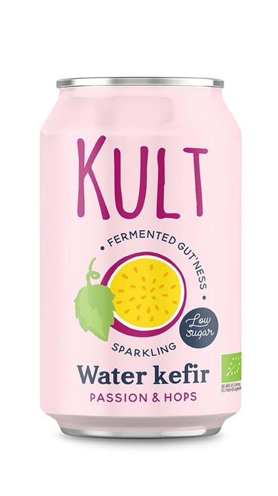 KULT Kefir_KULT Water Kefir Passion & Hops Organic 330ml Can-pack of 3
