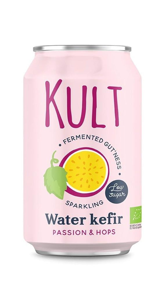 KULT Kefir_KULT Water Kefir Passion & Hops Organic 330ml Can-pack of 3