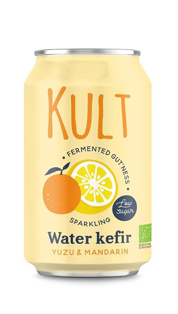 KULT Kefir_KULT Water Kefir Yuzu & Mandarin Organic 330ml Can-pack of 3