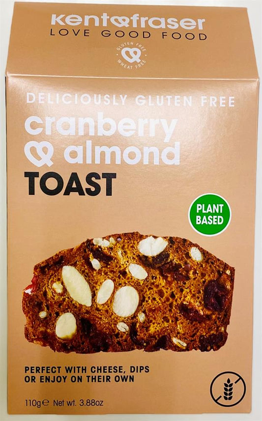 Kent and Fraser_Gluten-Free Vegan Cranberry Almond Toast 110g-pack of 6