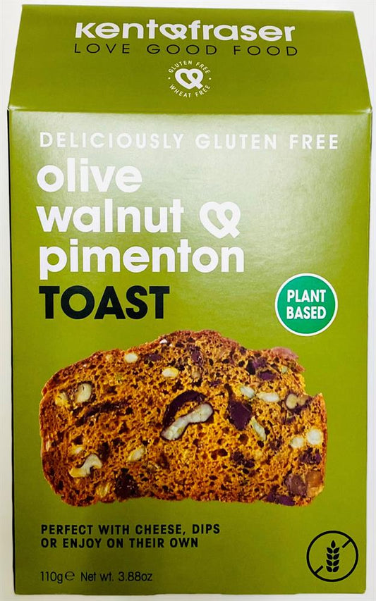 Kent and Fraser_Gluten-Free Vegan Olive Walnut Pimenton Toast 110g-pack of 6