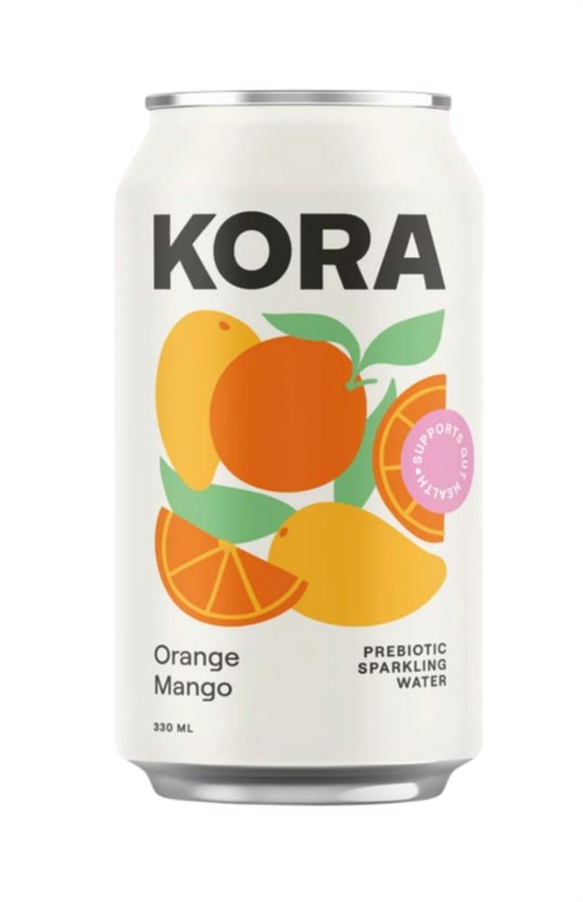 KORA_Sparkling Probiotic & Prebiotic Orange Mango Drink 330ml-Pack of 3
