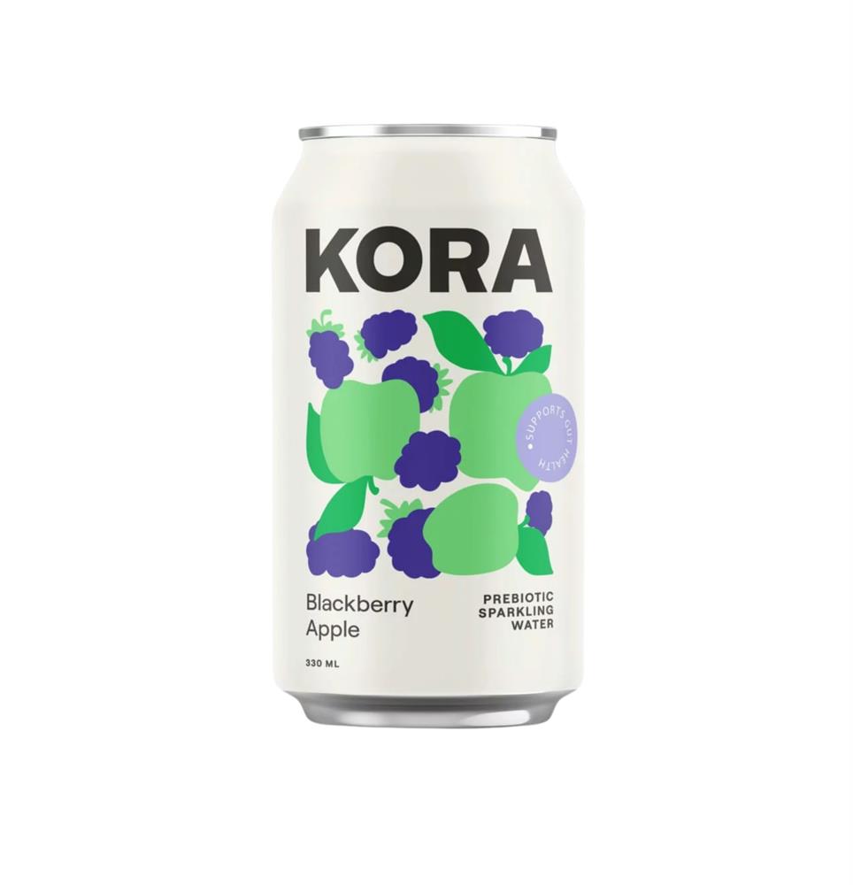 KORA_Sparkling Probiotic & Prebiotic Blackberry Apple Drink 330ml-Pack of 3
