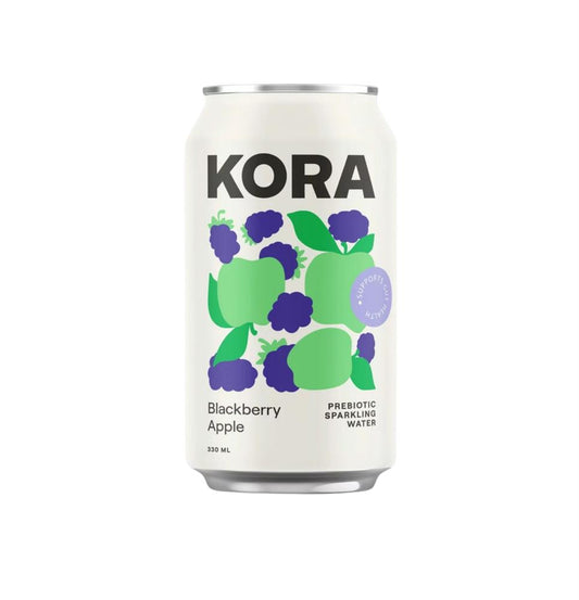 KORA_Sparkling Probiotic & Prebiotic Blackberry Apple Drink 330ml-Pack of 3