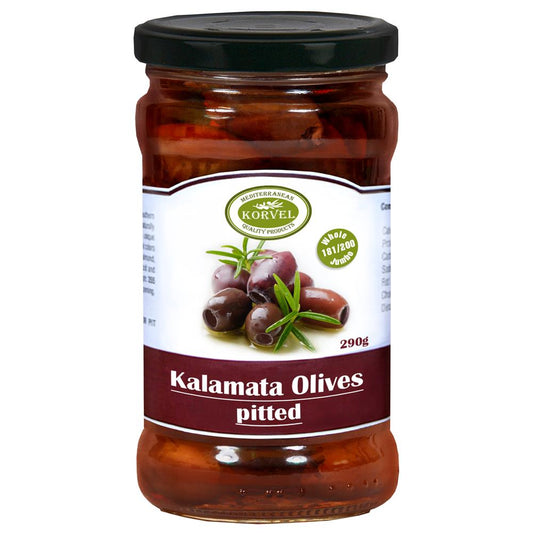 Korvel_Greek Kalamata Olives Pitted Extra Large 290g-pack of 2