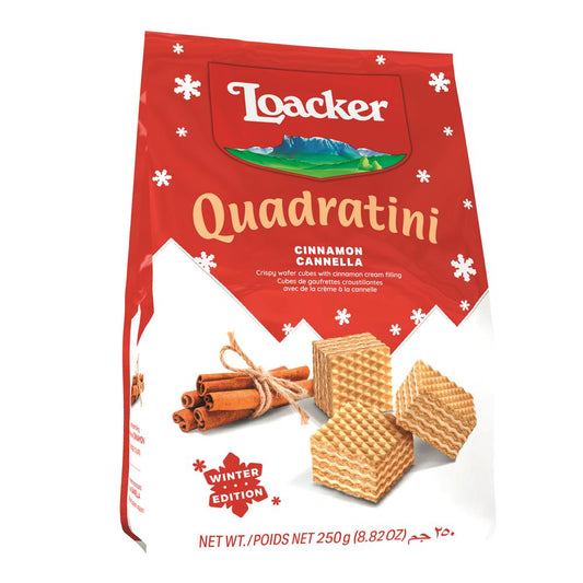 Loacker Quadratini Cinnamon 250g-pack of 6