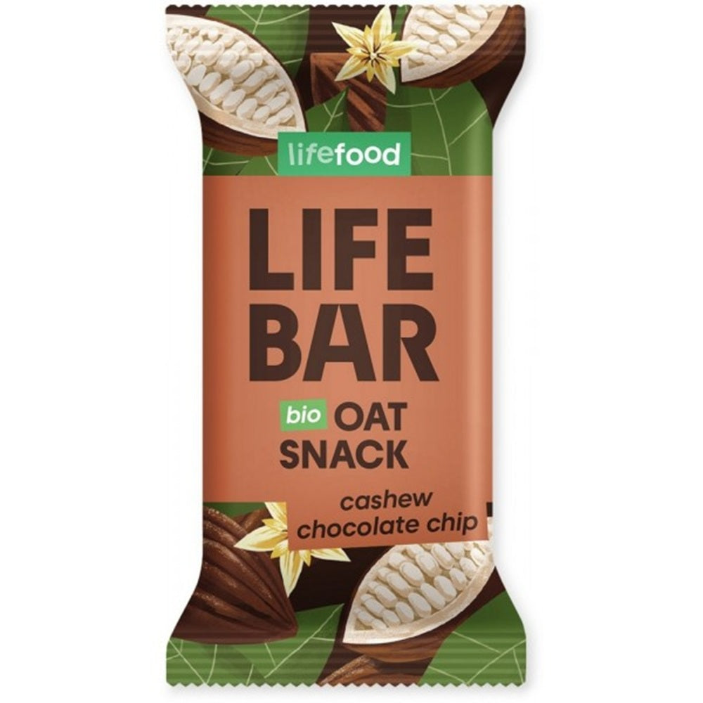 Life Food_Organic Lifebar Oat Snack Cashew Chocolate Chip 40 g-pack of 15