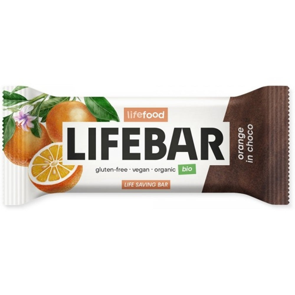 Life Food_LifeFood Organic Lifebar InChoco Orange RAW 40 g-pack of 15