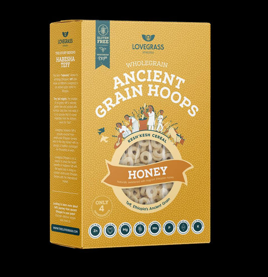 Lovegrass Ethiopia_Wholegrain Ancient Grain Honey Hoops - 350g