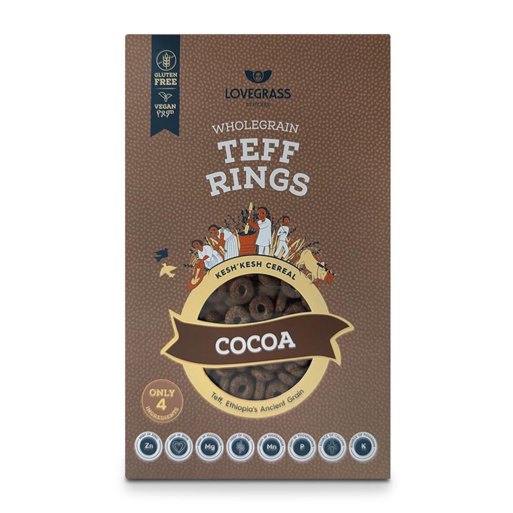 Lovegrass Ethiopia_Wholegrain Teff Rings - Cocoa 350g