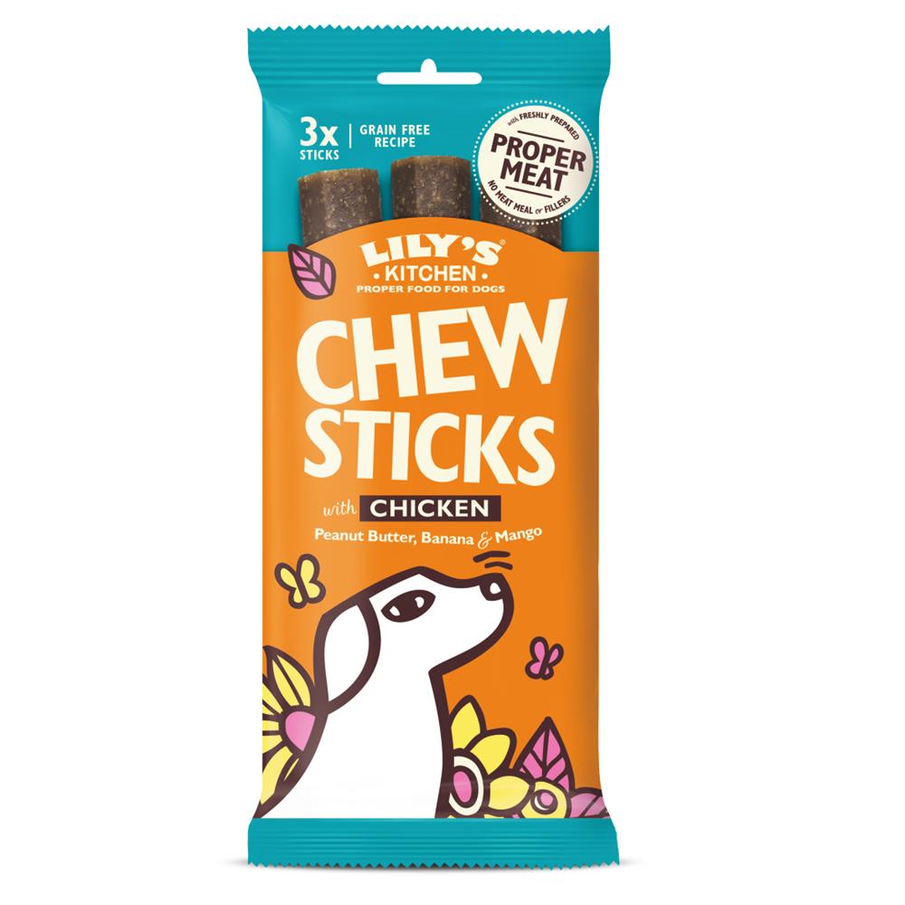 Lilys Kitchen_Dog Chew Sticks With Chicken Peanut Butter Banana & Mango 120g-pack of 2