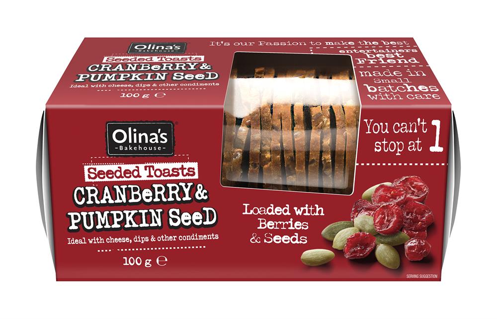 Olinas Bakehouse_Cranberry & Pumpkin Seeded Toasts 100g-pack of 3