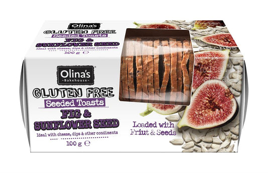 Olinas Bakehouse_Gluten Free Fig & Sunflower Seeded Toasts 100g-Pack of 3