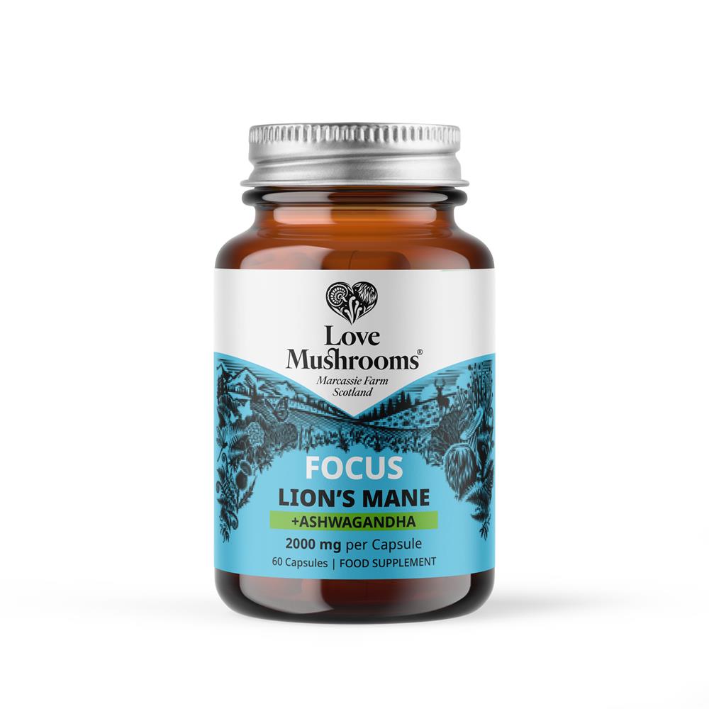 Love Mushrooms_FOCUS - Lions Mane + Ashwagandha 60 Capsules