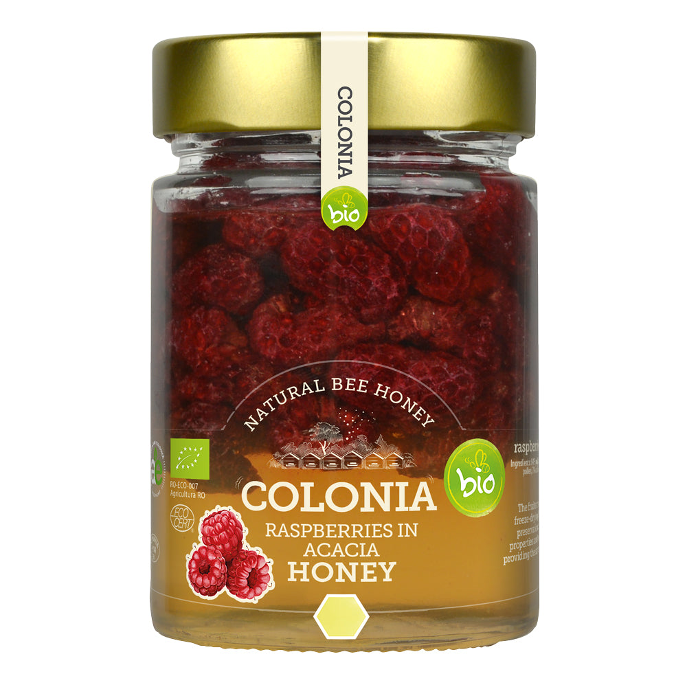 Colonia_Organic Raspberries in Acacia Honey 420g
