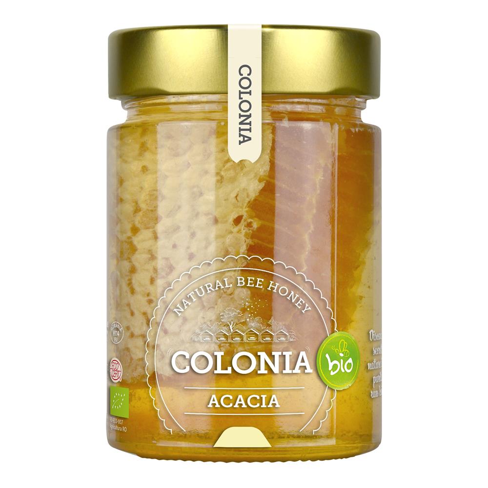 Colonia_Organic Acacia Raw Honey with Honeycomb 420g