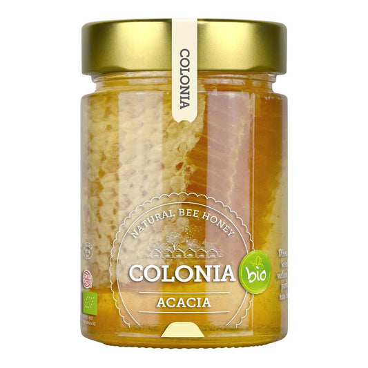 Colonia_Organic Acacia Raw Honey with Honeycomb 420g