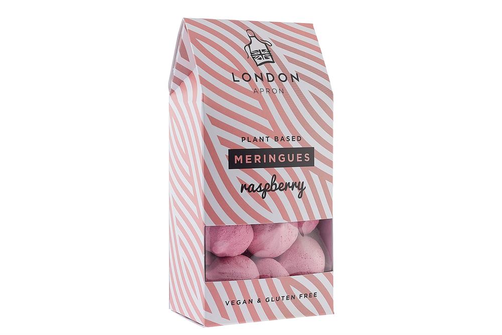 London Apron_Vegan Raspberry Mini Meringues 23g-pack of 2