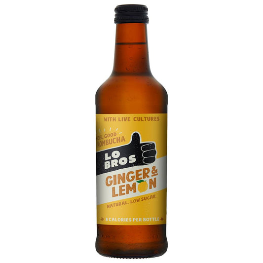 Lo Bros_Kombucha Ginger Lemon Low sugar 330ml-pack of 2