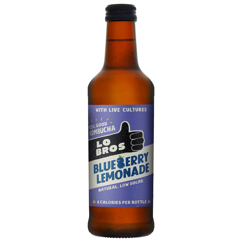 Lo Bros_Kombucha Blueberry Lemonade Low sugar 330ml-pack of 4