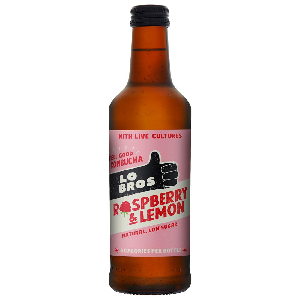 Lo Bros_Kombucha Raspberry Lemon Low sugar 330ml-pack of 2
