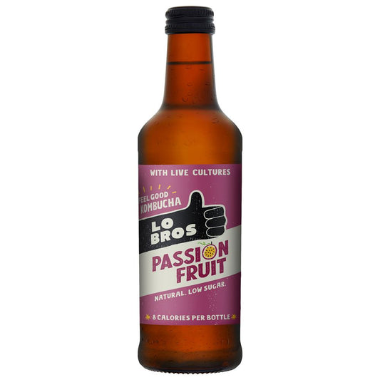 Lo Bros_Kombucha Passionfruit Low sugar 330ml-pack of 2