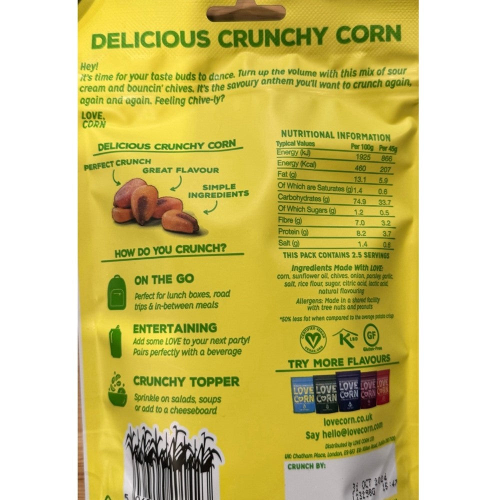 Love Corn_Sour Cream & Chive Crunchy Corn 115g-pack of 6