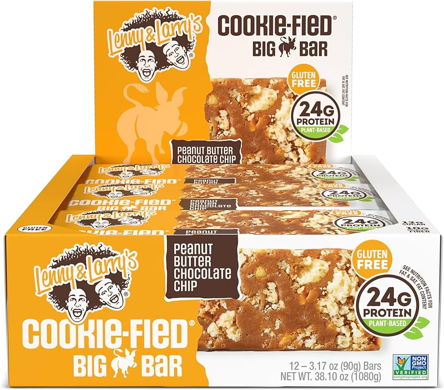 Lenny & Larry's The Complete Cookie-fied BIG Bar 12x90g Peanut Butter Chocolate Chip