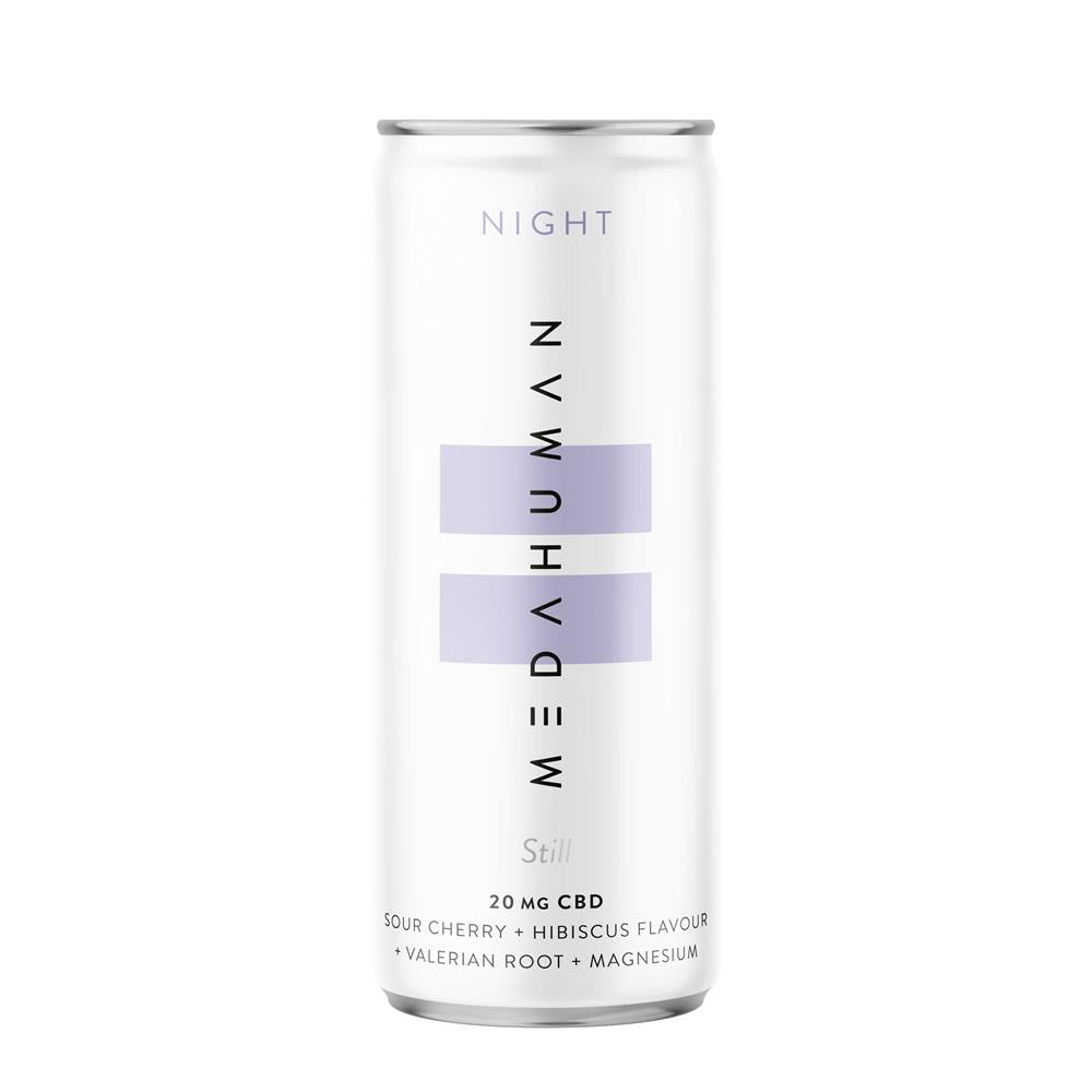Medahuman_NIGHT is a sour cherry & hibiscus flavoured CBD+ drink