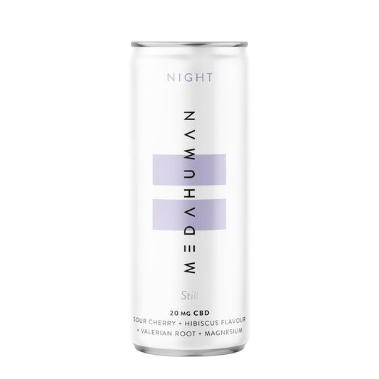 Medahuman_NIGHT is a sour cherry & hibiscus flavoured CBD+ drink