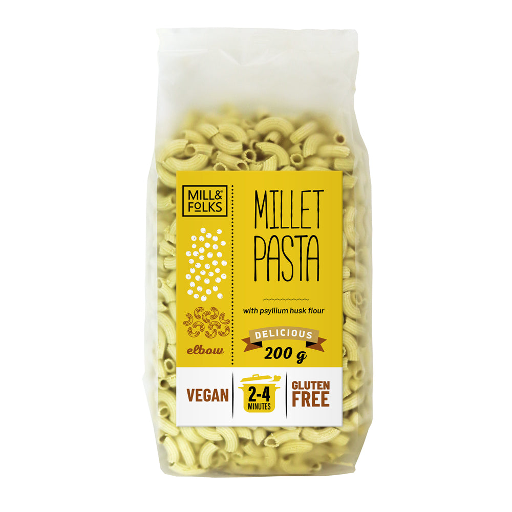 Mill & Folks_Mill&Folks Millet Pasta Elbow 200g Gluten free Vegan-pack of 2