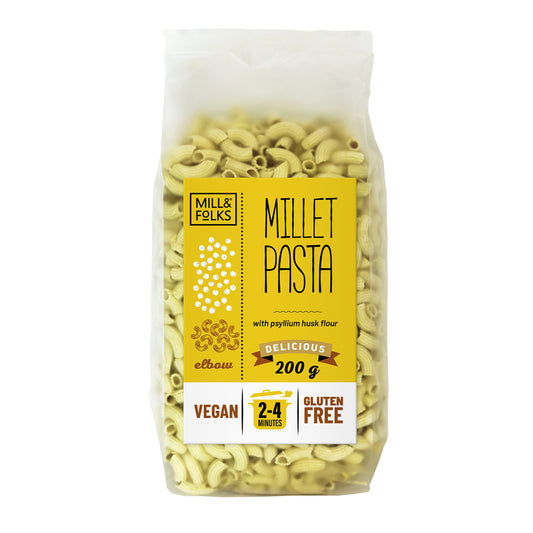 Mill & Folks_Mill&Folks Millet Pasta Elbow 200g Gluten free Vegan-Pack of 2