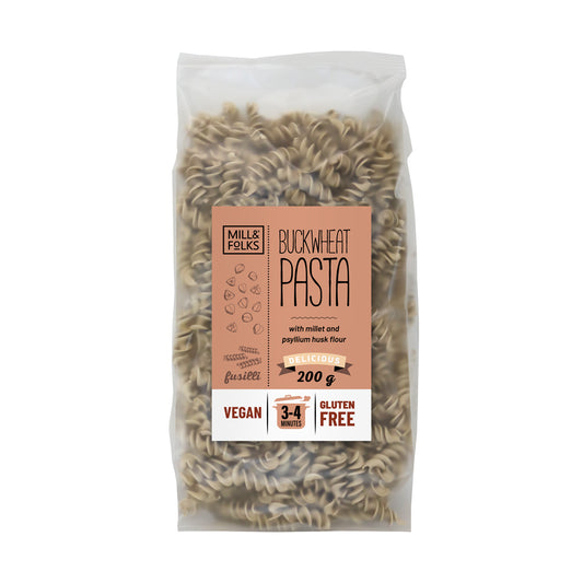 Mill & Folks_Mill&Folks Buckwheat pasta fusilli 200g Gluten freeVegan-pack of 2