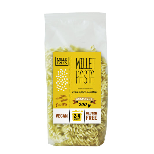 Mill & Folks_Mill&Folks Millet pasta fusilli 200g Gluten free Vegan-Pack of 2