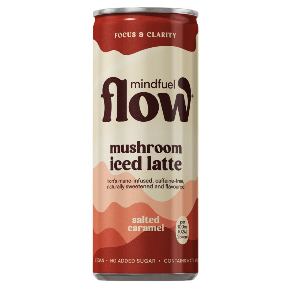 Mindfuel Flow_Mushroom Latte Salted Caramel 250ml Caffeine-Free-pack of 2
