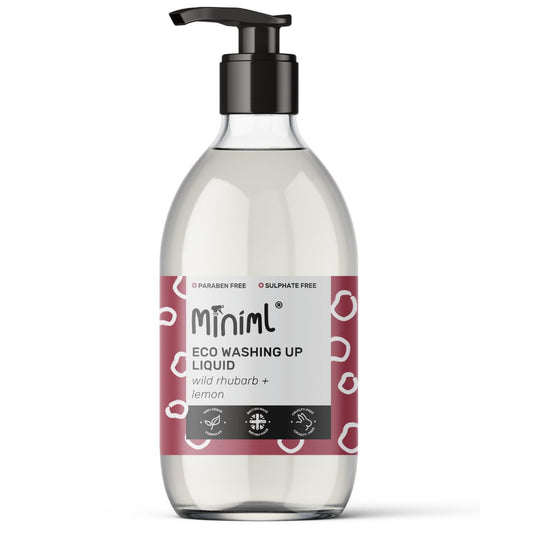 Miniml_Natural Washing Up Liquid Rhubarb in a 500ML Glass Bottle-pack of 2