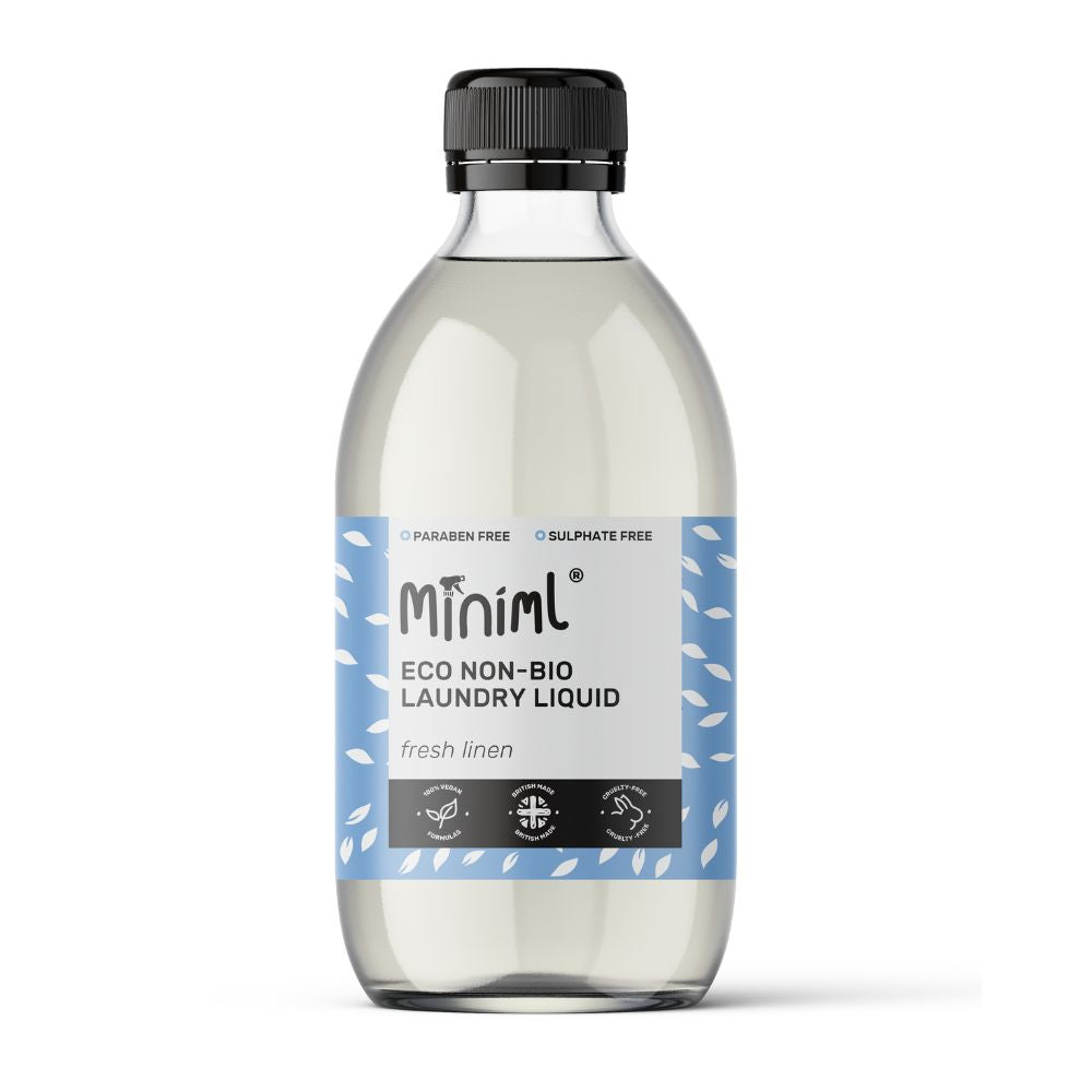 Miniml_Natural Laundry Liquid Fresh Linen in a 500ML Glass Bottle-pack of 2