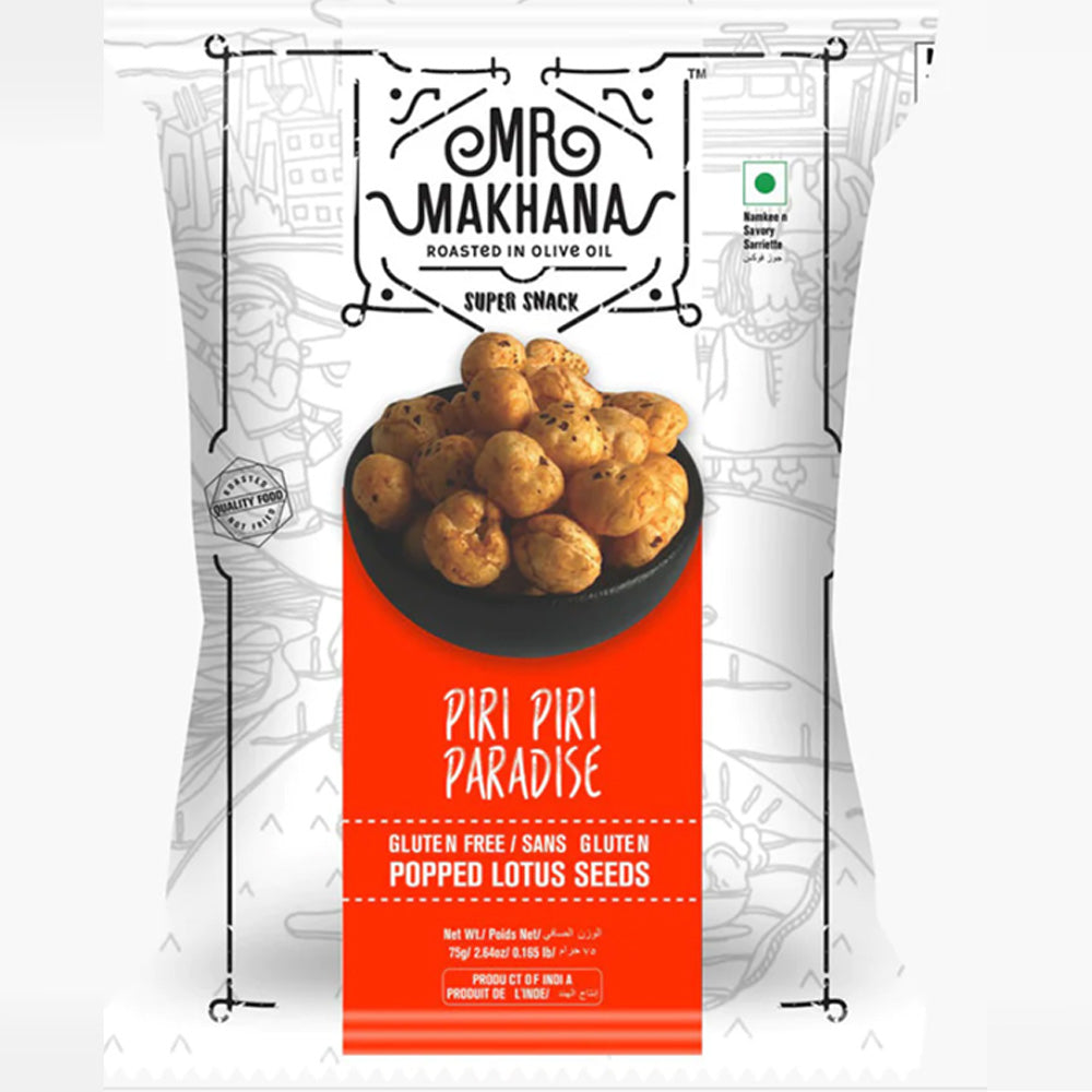MR MAKHANA_Mr. Makhana Piri Paradise Popped Lotus Seeds 75g-pack of 6