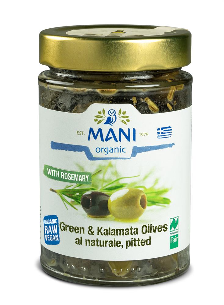 Mani_Organic Mixed Olives al Naturale Pitted with Rosemary 175g-pack of 2