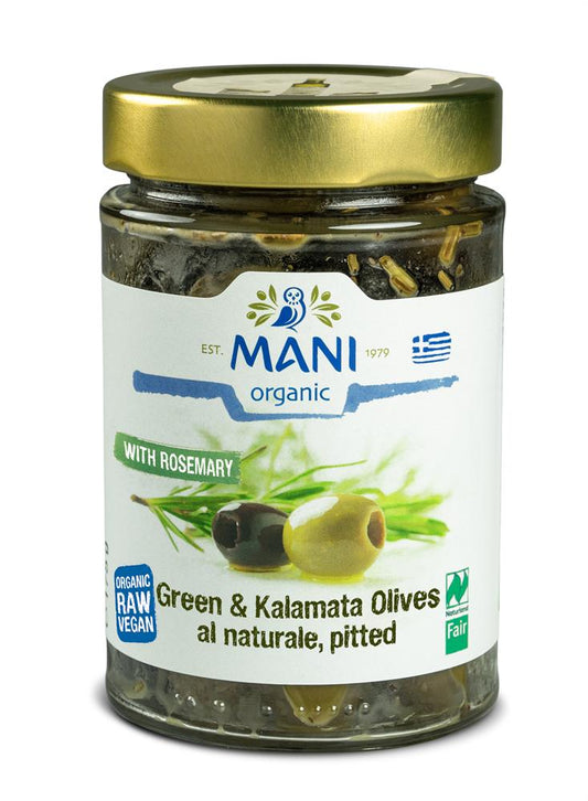 Mani_Organic Mixed Olives al Naturale Pitted with Rosemary 175g-pack of 2