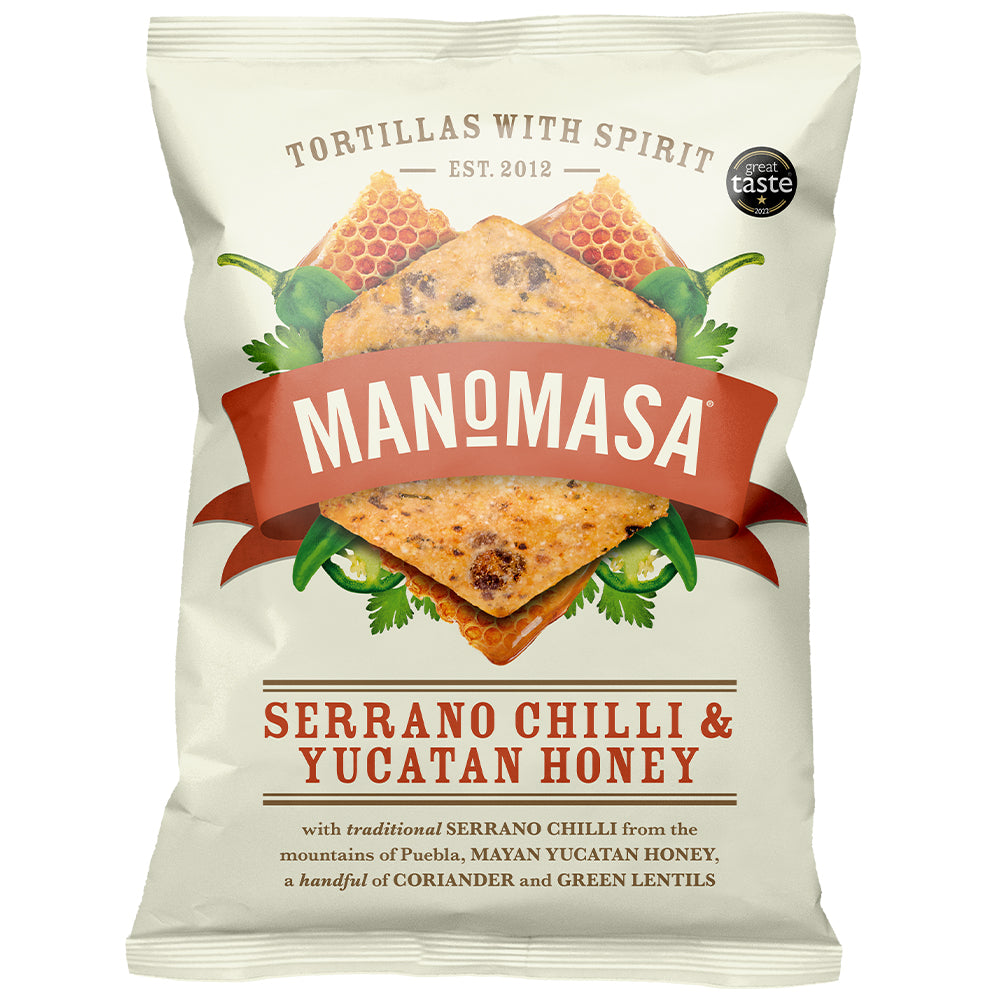 Manomasa_Serrano Chilli & Yucatan Honey Tortillas 140g-Pack of 12