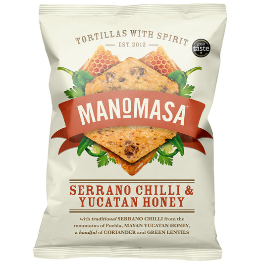 Manomasa_Serrano Chilli & Yucatan Honey Tortillas 140g-Pack of 12